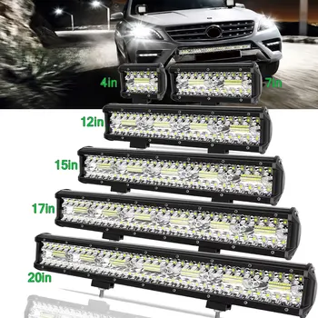 4/7/9/12/17/20 inch led light bar vehicle 12V work light strip spotlight boat Barra Led driving truck ATV SUV 4x4 long range