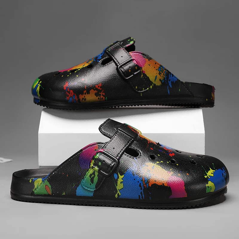 

Summer Couple's Casual Print Sandals Men's EVA Waterproof Shoes for Men Slip-on Slippers High Quality Women Non-Slip Beach Shoes