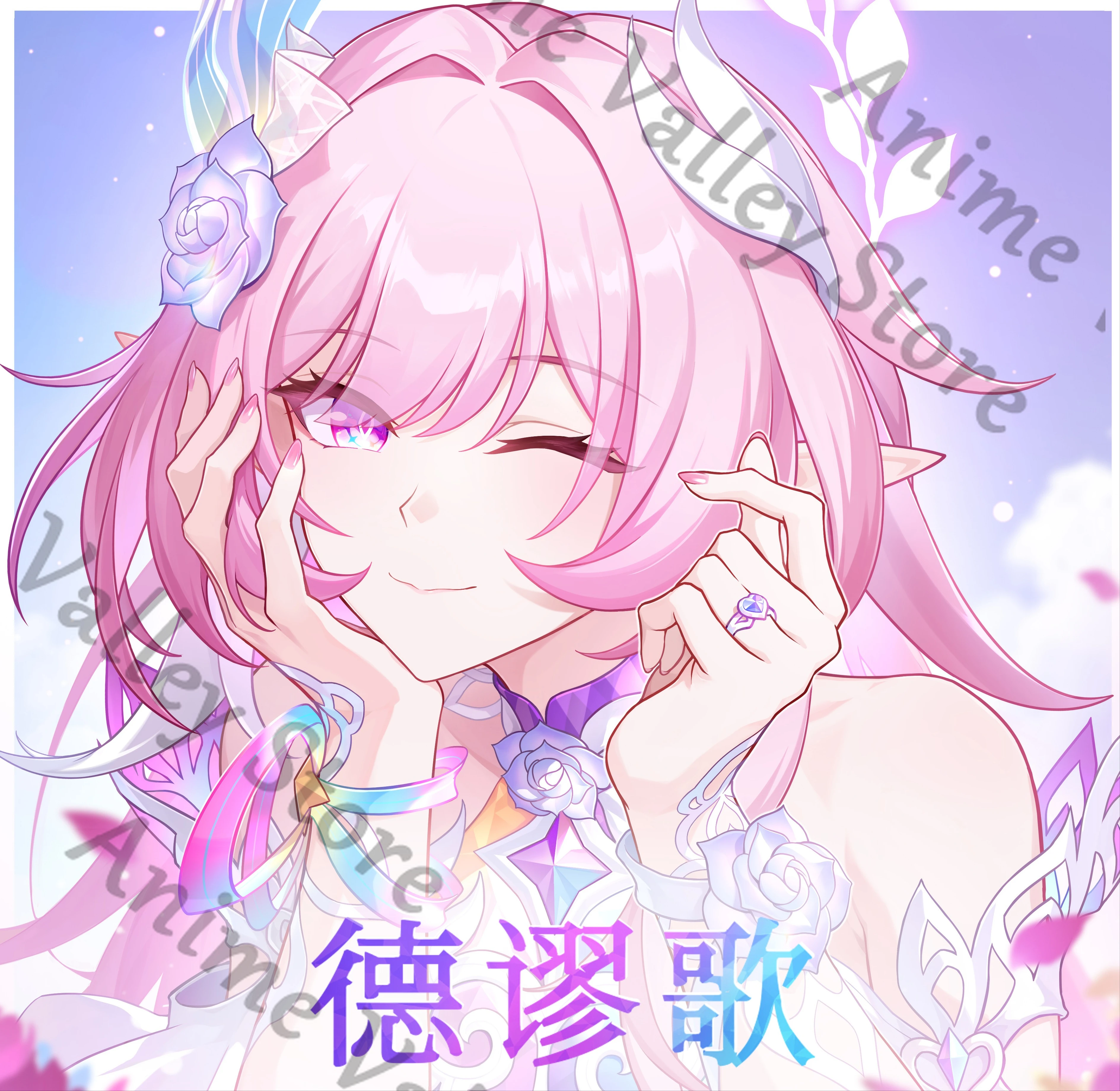 

Anime Honkai: Star Rail Cyrene Cosplay Emboss Foil Stamping Color Cardstock Cartoon ‌acrylic Standing Sign IIllustration Board‌