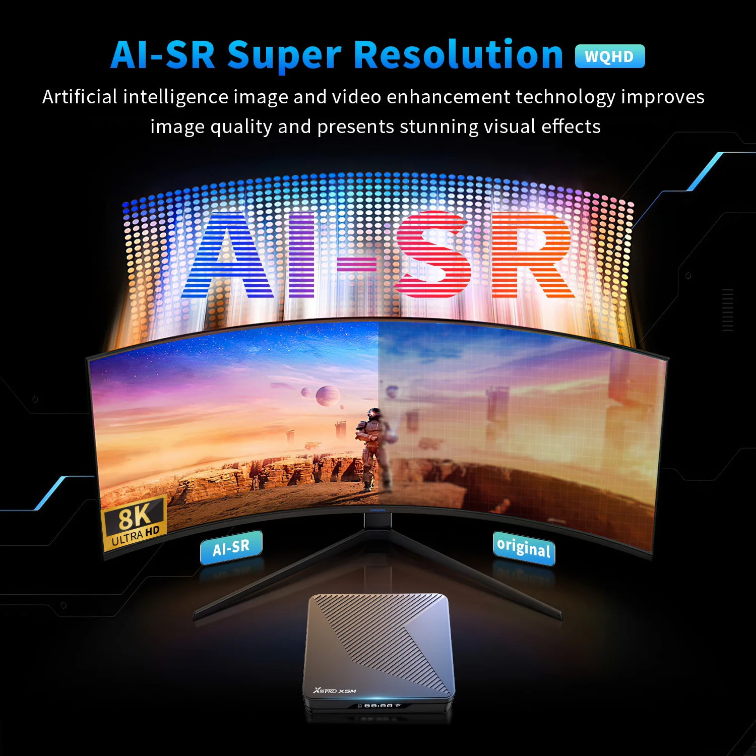 X88 PRO X5M Android 14 TV Box Amlogic S905X5M CPU 2.0 جيجا هرتز HDR 8k Dual Wifi 2.4G 5G BT5.0 1000M Lan 3D