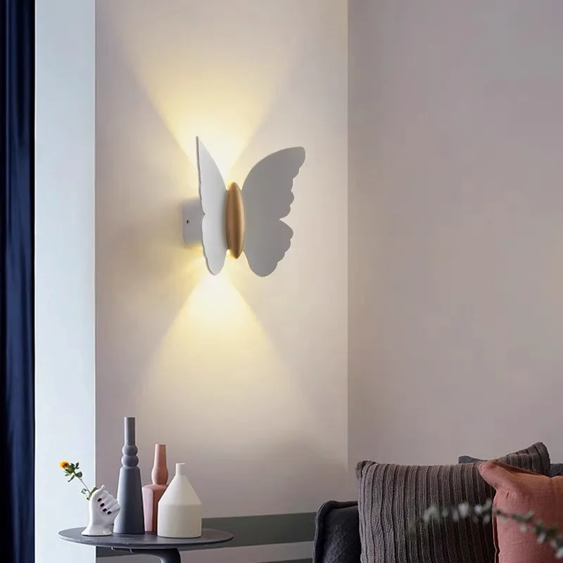 Vlinder Indoor Led Wandlamp Modern Nordic Zwart Wit Home Armatuur Interieur Verlichting Slaapkamer Woonkamer Armatuur Versieren