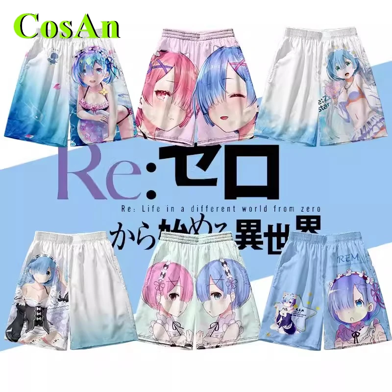 CosAn Anime Re:Life In A Different World From Zero Ram Rem Cosplay disfraz pantalones cortos de playa camiseta para hombres y mujeres adultos XXXXL