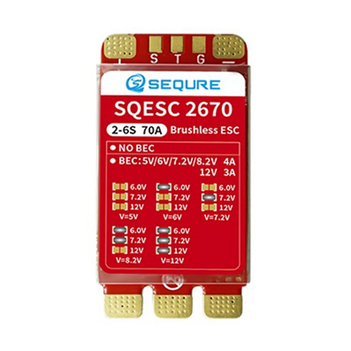 SEQURE 2670 Brushless Electronic Speed Controller 2-6SLipo Power Supply 70A Suitable for Multi-Axis UAVs 2670(BLHeli 32)