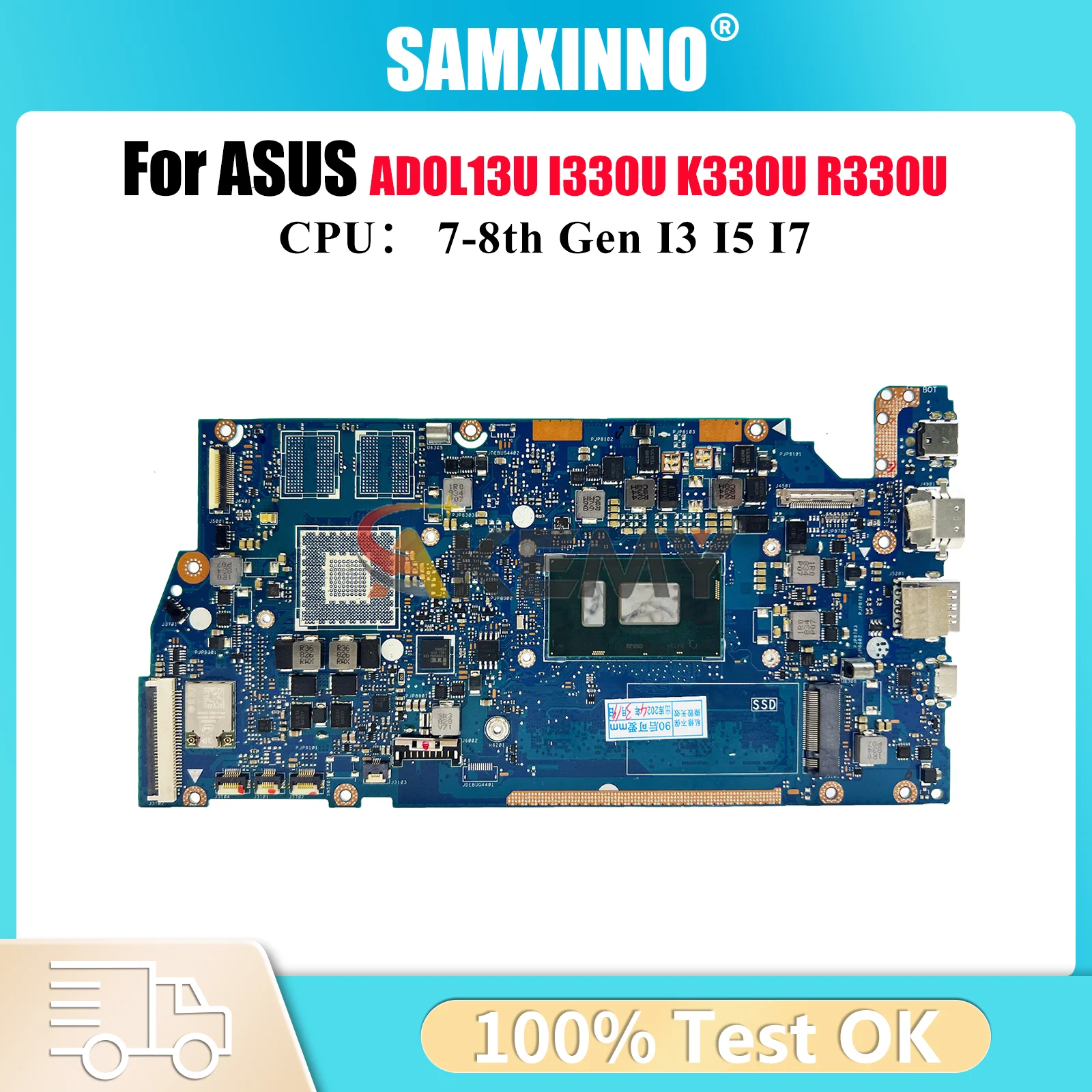 

Материнская плата для ноутбука X330UA ASUS ADOL13U V330U X330UF X330UL I330U X330UN K330U S330U X330U R330U с процессором I3 I5 I7