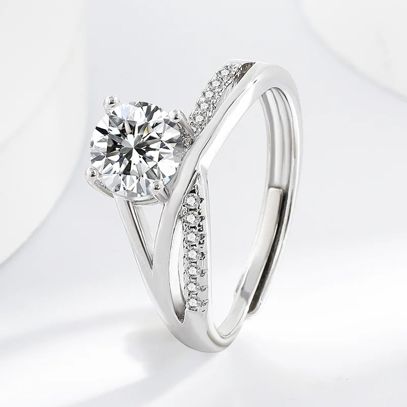 

Elegant Proposal Ring Galaxy Love 1 Carat Imitation Moissanite 925 Sterling Silver High Carbon Diamond Design Ring