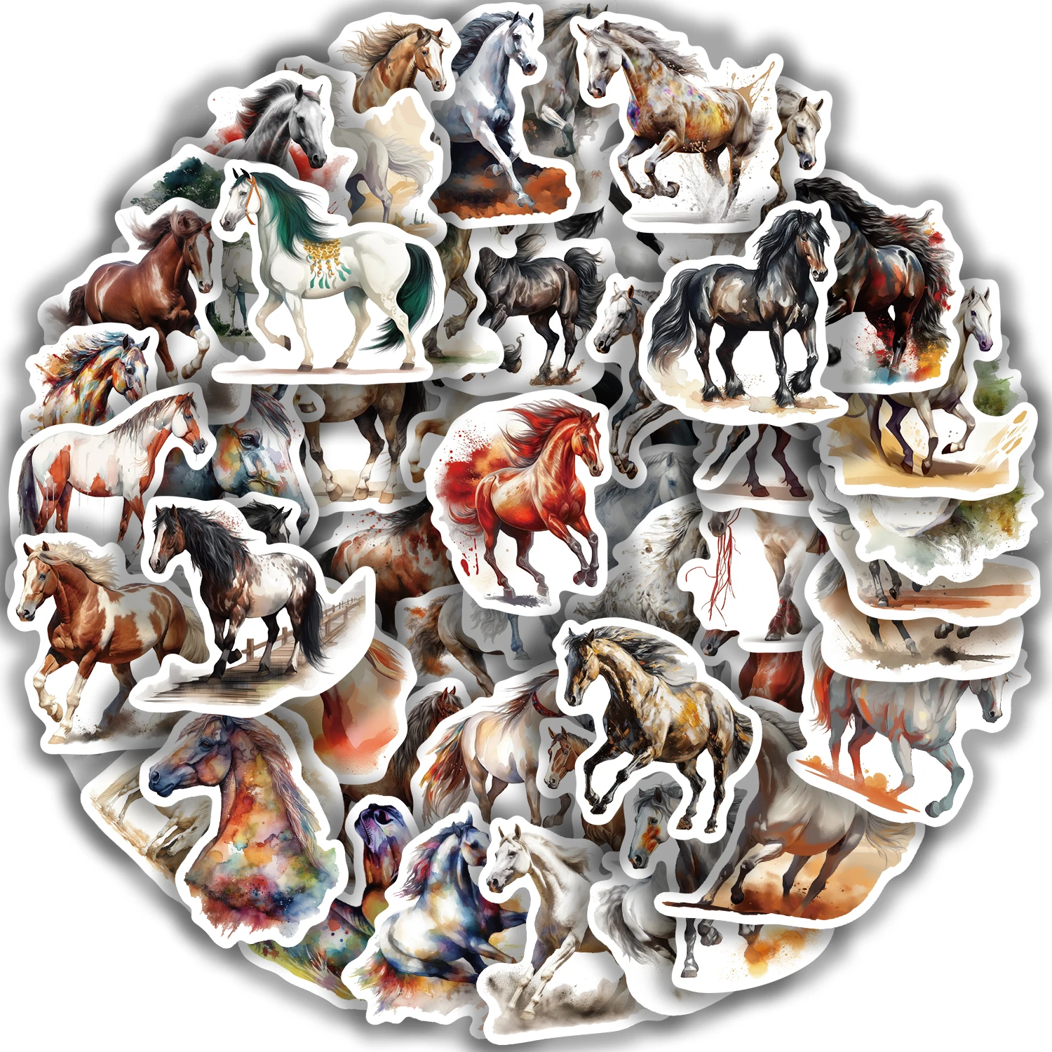 60PCS Horse Funny Animals Stickers Toy DIY Kids Notebook Luggage Motorcycle Laptop Refrigerator Decals Graffiti sticker