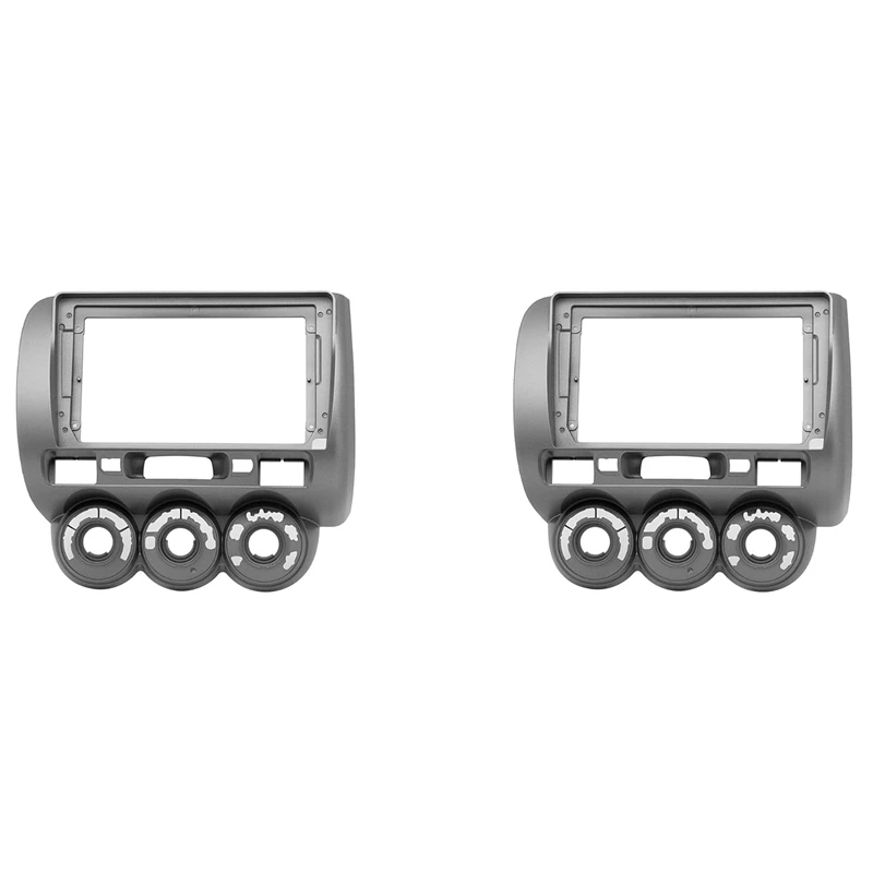 2X Car 9Inch 2Din Stereo Audio Fascia Audio DVD Panel Left Wheel For Honda Fit City Jazz 2006