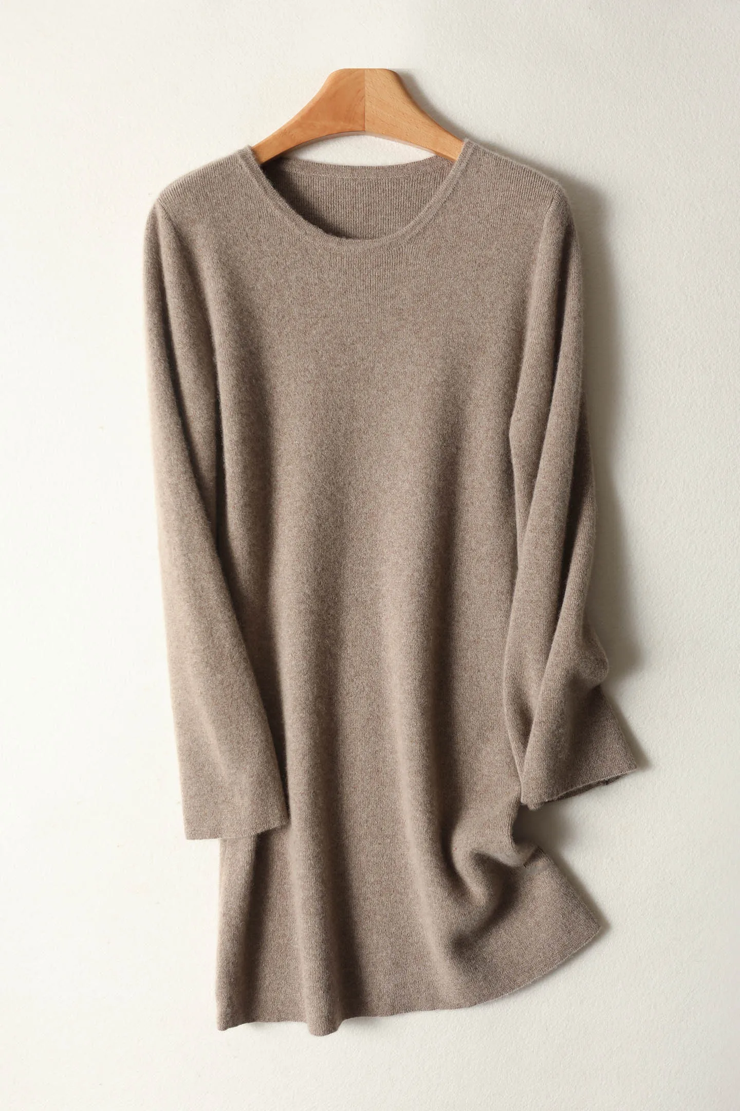 

Classic Autumn Winter Woman Dress Elegant Female 100% Merino Wool Knitted Sweater Lady Long Sleeve Clothing Tops Casual Pullover
