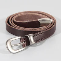 Extended Thin Section Knotted Decorative Ladies Belt All-match Slim Skirt Belt Narrow Soft Genuine Leather Women's Jeans Belt - Image 5