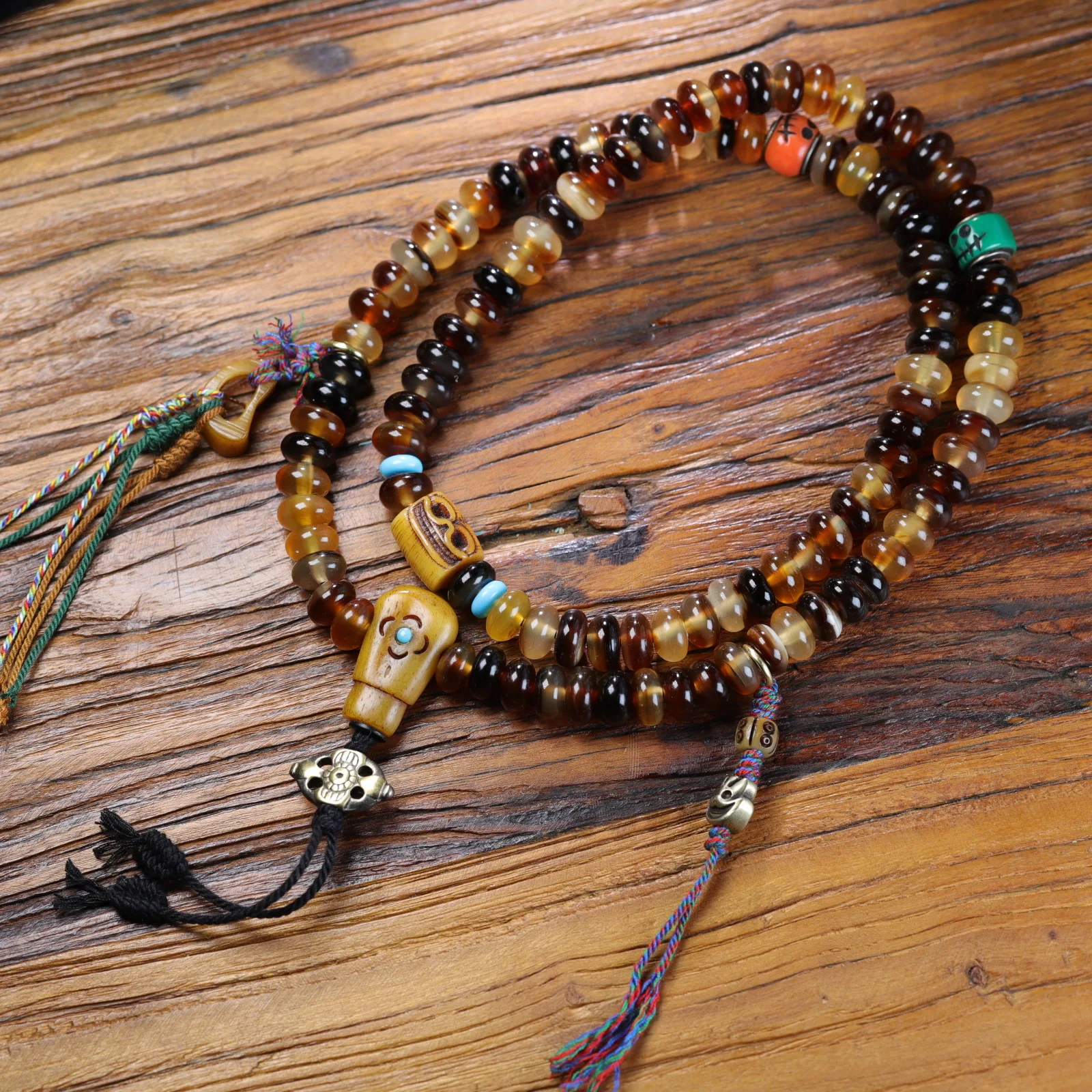 

Authentic turtle armor, golden armor necklace, full of pattern, leopard print, abacus beads, multi-circle bracelet, tooth bone