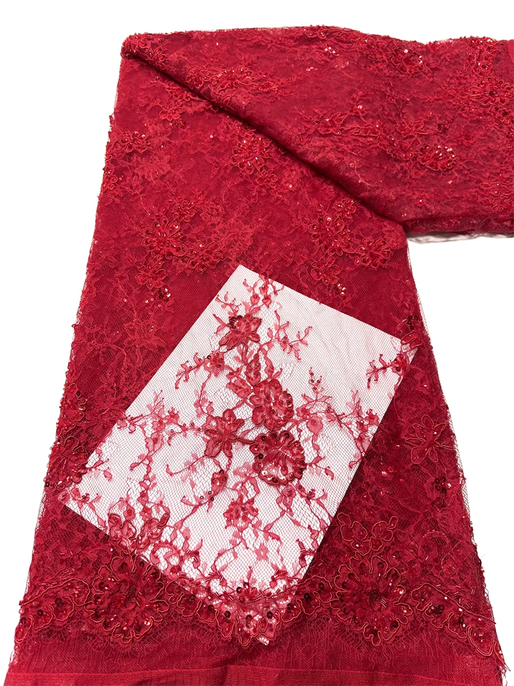 

Оптовая продажа африканского кружевного полотна 2026 года: высококачественное кружево с пайетками для нигерийских свадебных и французских вечерних платьев, для шитья