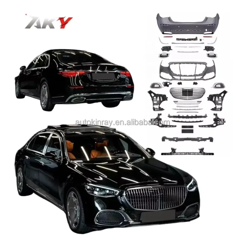 

Modification For Mercedes Benz S Class W223 Bodykit Upgrade to 2023 W223 S680 PP Bumpers Grille ABS Chrome Black Trim Re