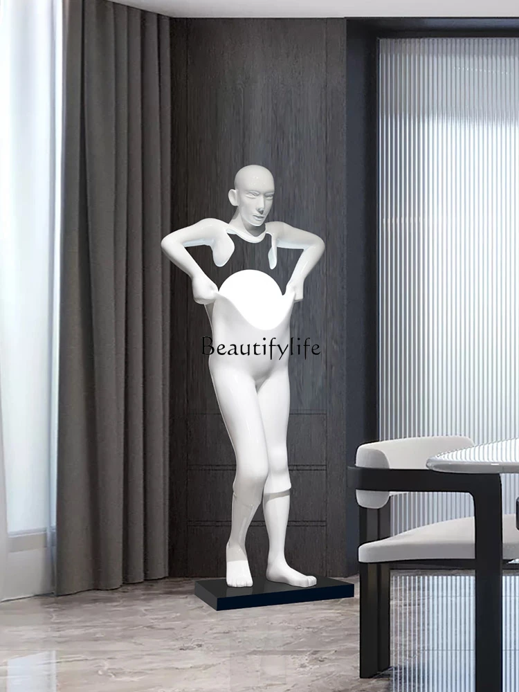 FRP abstract figure sculpture hotel lobby window art decoration can shine