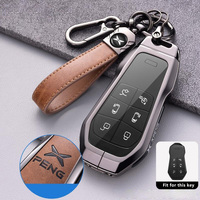 For Xpeng Xiaopeng X9 Zinc Alloy Leather Car Key Case Remote Protection Cover Bag Shell Keychain Ring Holder Fob Accessories