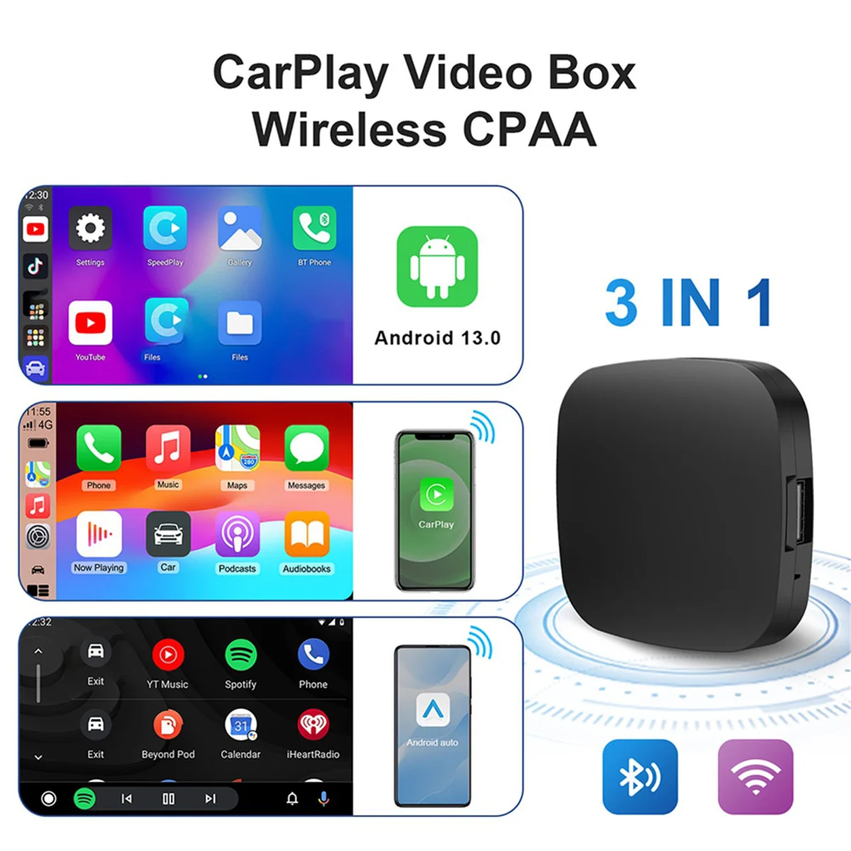 

2025+Wireless Carplay Adapter Wireless Android Auto Wired to Wireless Car Navigation Carplay Box