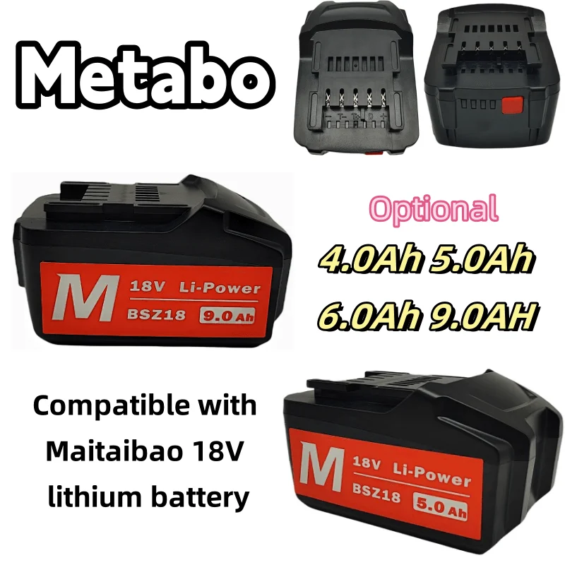 

New replacement for Metabo 18V 4.0Ah-9.0Ah lithium battery suitable for drill wrench hammer grinder Metabo18VBattery Asc30 Asc55