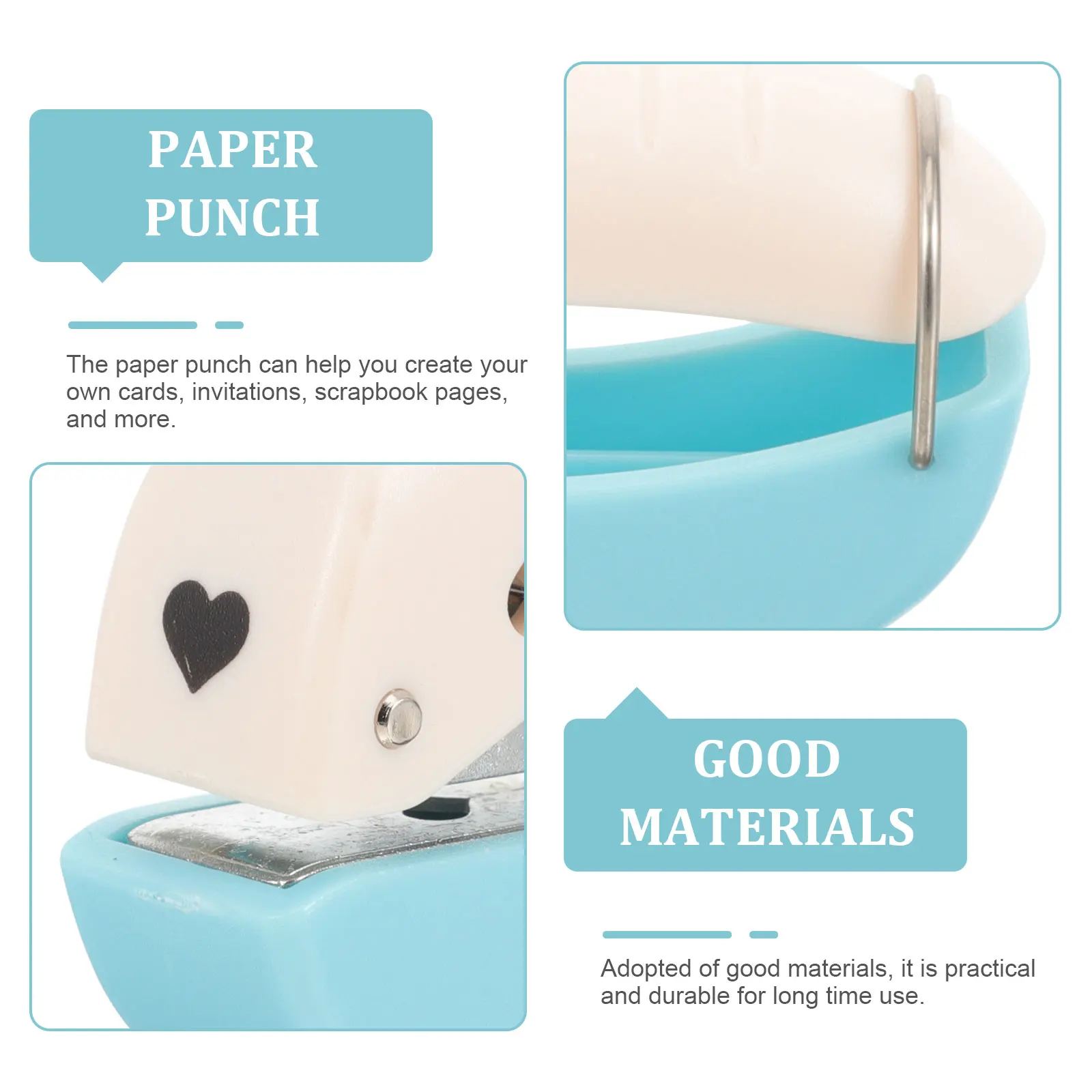 

Craft Paper Reusable Multi-Function Hole Puncher For Diy Scrapbook Envelopes Invitations Mini Handheld Puncher Colored