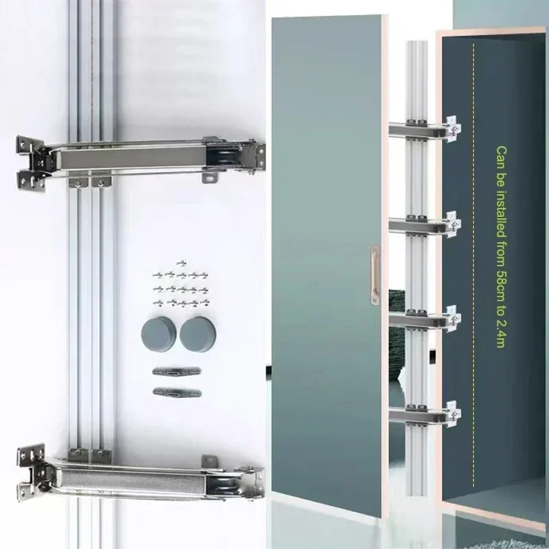 NEW Rail Hinge Cabinet Wooden Door Floor Hinges Bus Luggage Damping Buffer Folding Door Hinge External Sliding Door Slides