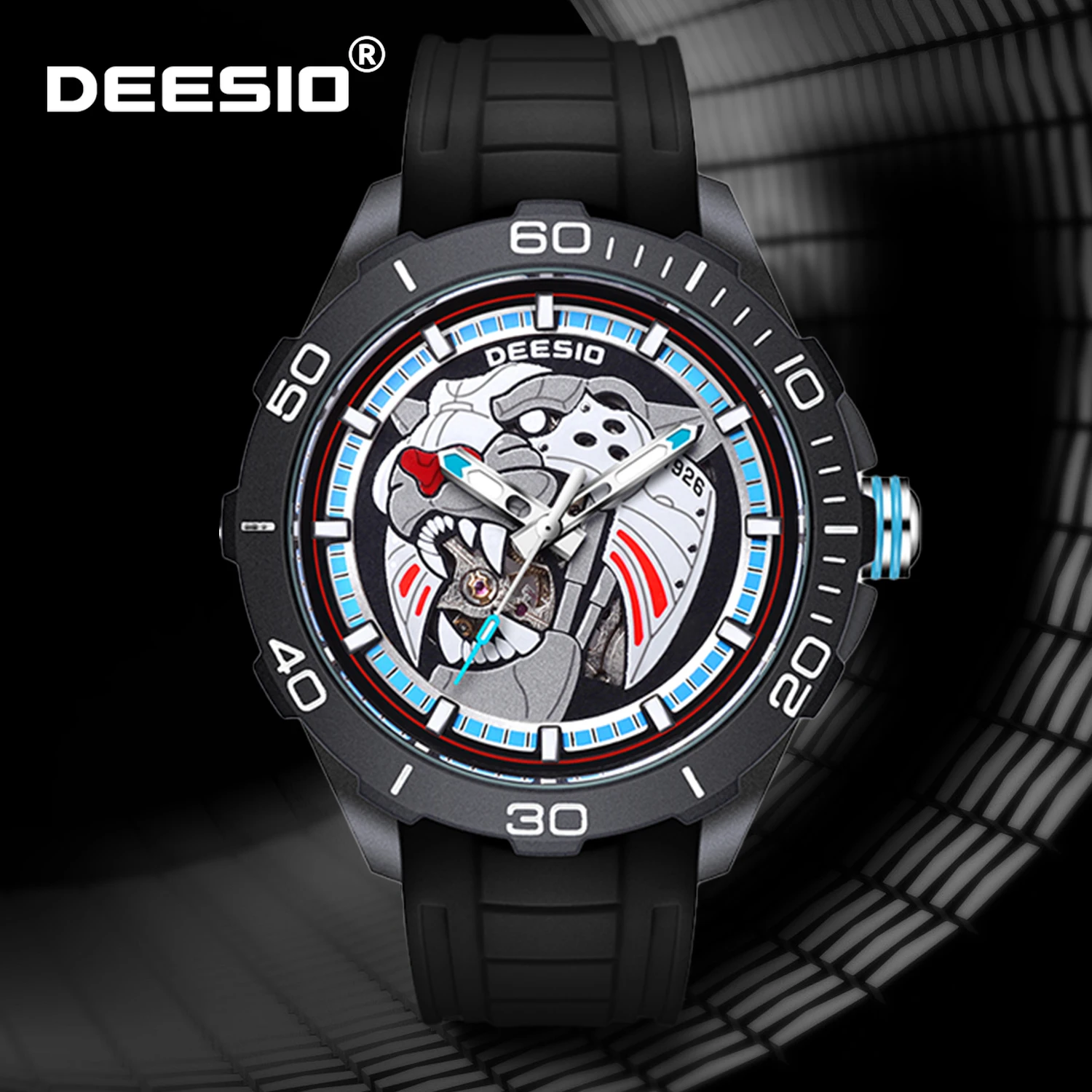 

Автоматические механические часы Deesio для мужчин, корпус из углеродного волокна, светящиеся стрелки, водонепроницаемые спортивные наручные часы, деловой мужской подарок