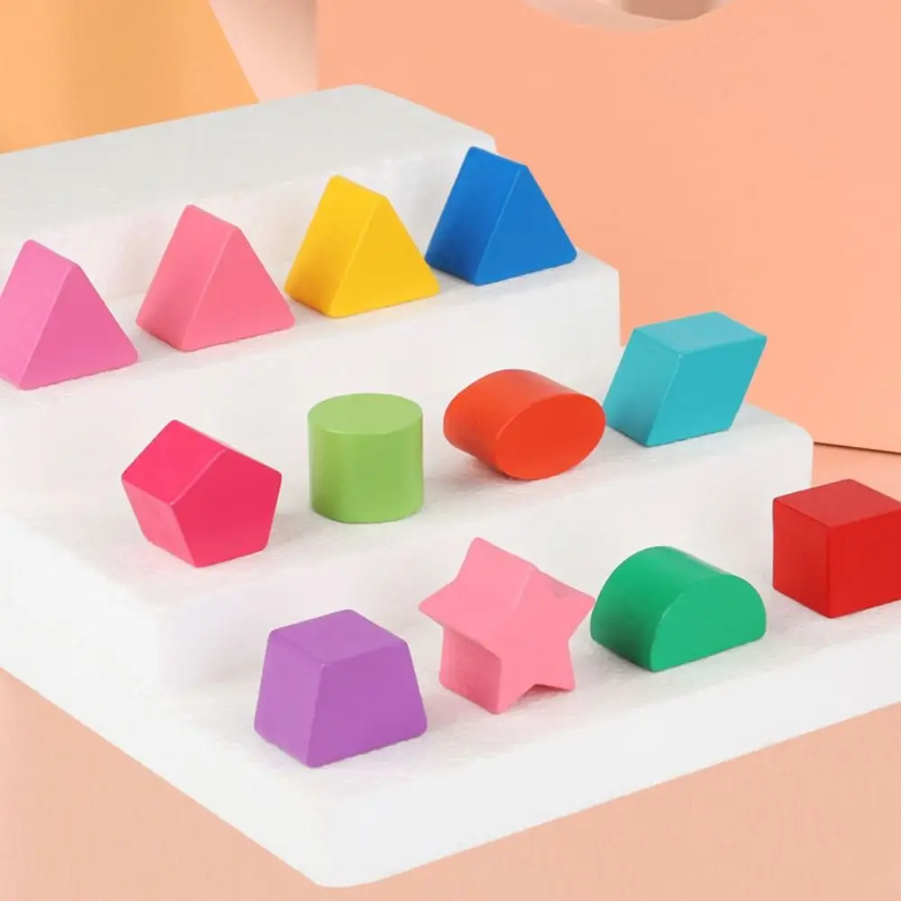 Trieur de formes éducatif Montessori en bois, 13 trous, tri de formes colorées, boîte carrée, blocs de construction pour la maternelle
