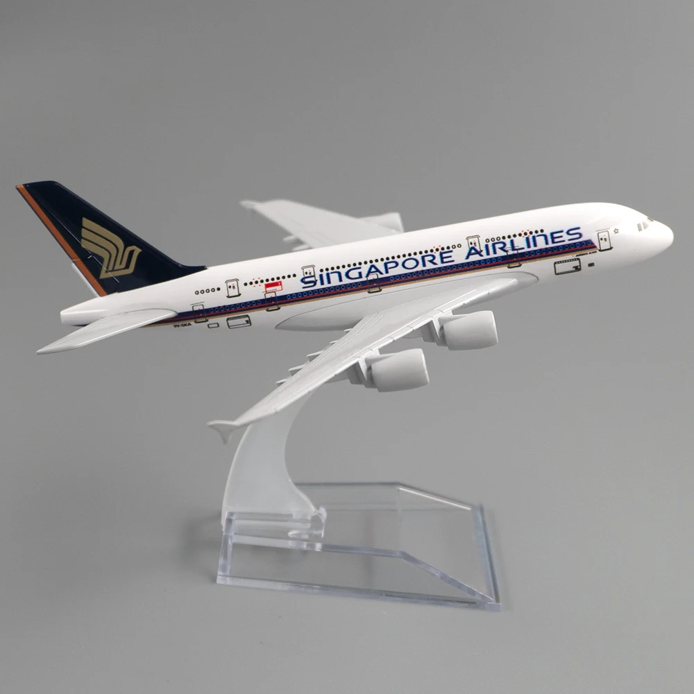 

Масштаб 1/400, самолет Airbus A380 Singapore Airlines, 16 см, модель самолета из сплава, игрушки, детский подарок для коллекции