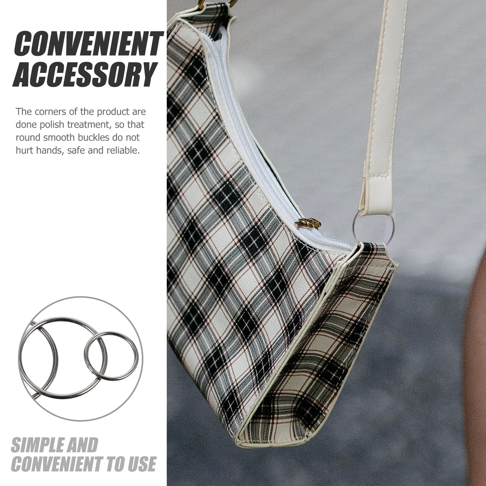 

40pcs Solid O-Ring Heavy Duty Buckles Polished Corners For Luggage Handbag Keychain Clothing Diy Camping Multifunctional