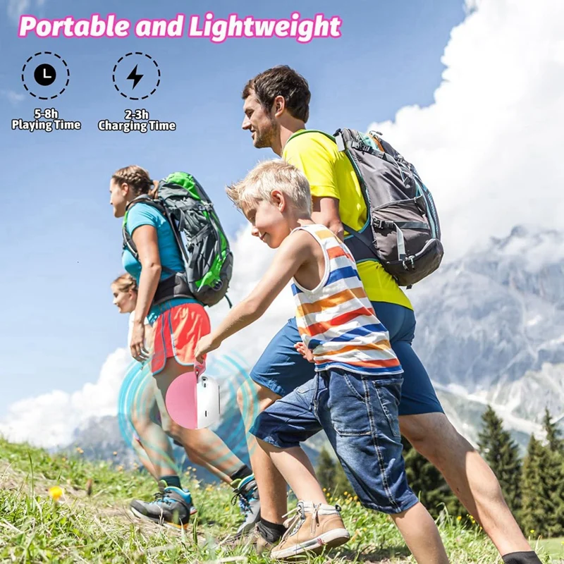 BNVN-mesin Karaoke Mini dengan 2 mikrofon, mainan mikrofon lagu Bluetooth portabel dengan lampu LED, hadiah ulang tahun Natal untuk anak-anak