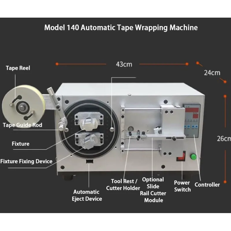 Intelligent Automatic Tape Dispenser 220V Adhesive Tape Cutter Packing Machine 8-45/45-70mm Two Axis Auto Tape Wrapping Machine
