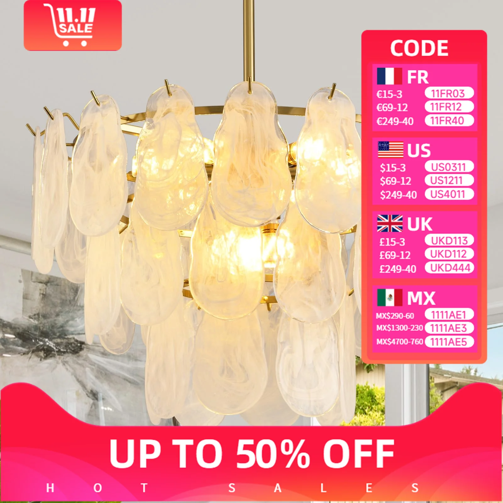 

Nordic Luxury Ceiling Hanging Lamp Chandeliers Glass Metal LED Pendant Lamps for Living Dining Table Room Decor Lights Fixture