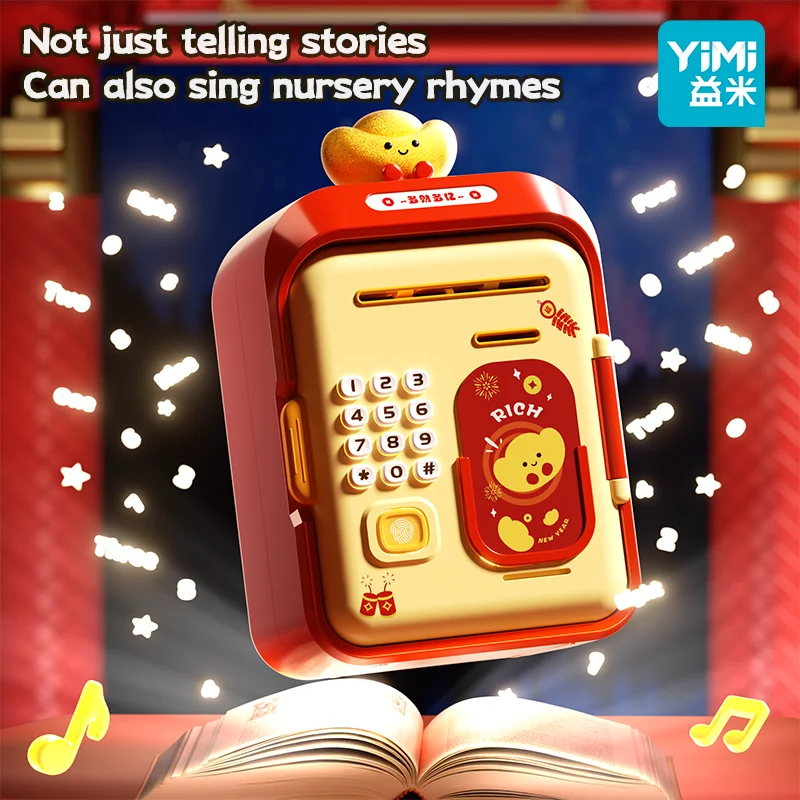 Roze spaarpot voor kinderen met wachtwoordcodeslot en automatische greepbiljetsleuf, echte geldgeldmunt kan een kerstcadeau besparen