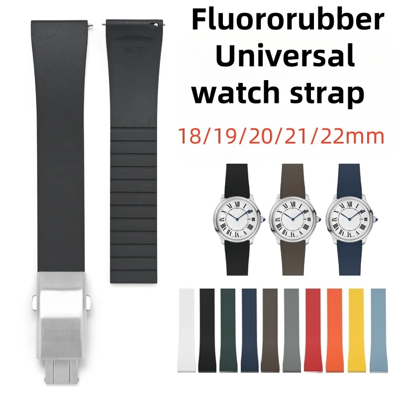 

18/19/20/21/22mm Fluororubber universal watch strap Quick detachable sports smart bracelet for Huawei watchGT5 Samsung Garmin