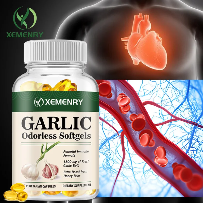 Odorless Garlic Capsules - Balance Cholesterol Levels, Support Heart and Cardiovascular Health