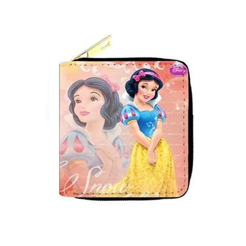 Disney Snow White & Mermaid Princess Women Short Wallet PU Leather Small Coin Purse Credit Card Pouch For Girls  Portefeuille