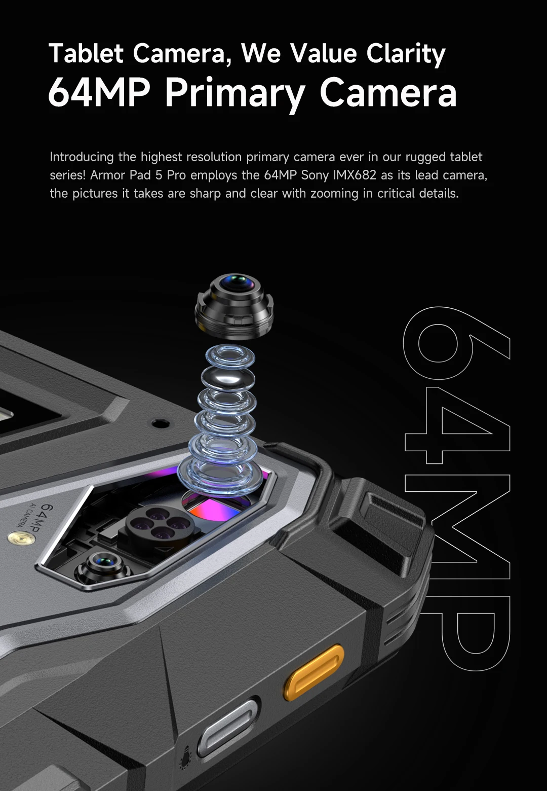 Ulefone Armor Pad 5 Pro 5G Rugged Tablet 24200mAh Android 15 Tablet 12GB+20GB RAM, 512GB ROM 64MP 120W GPS NFC