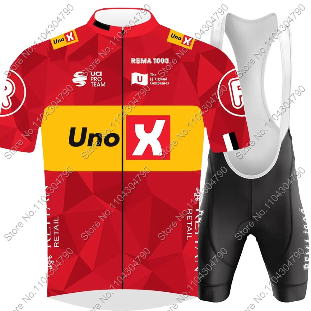 2025 UNO X Pro Team Cycling Jersey Set Summer Cycling Clothing Men's Kit Road Bike Shirts Suit Bicycle Bib Shorts MTB Uniform