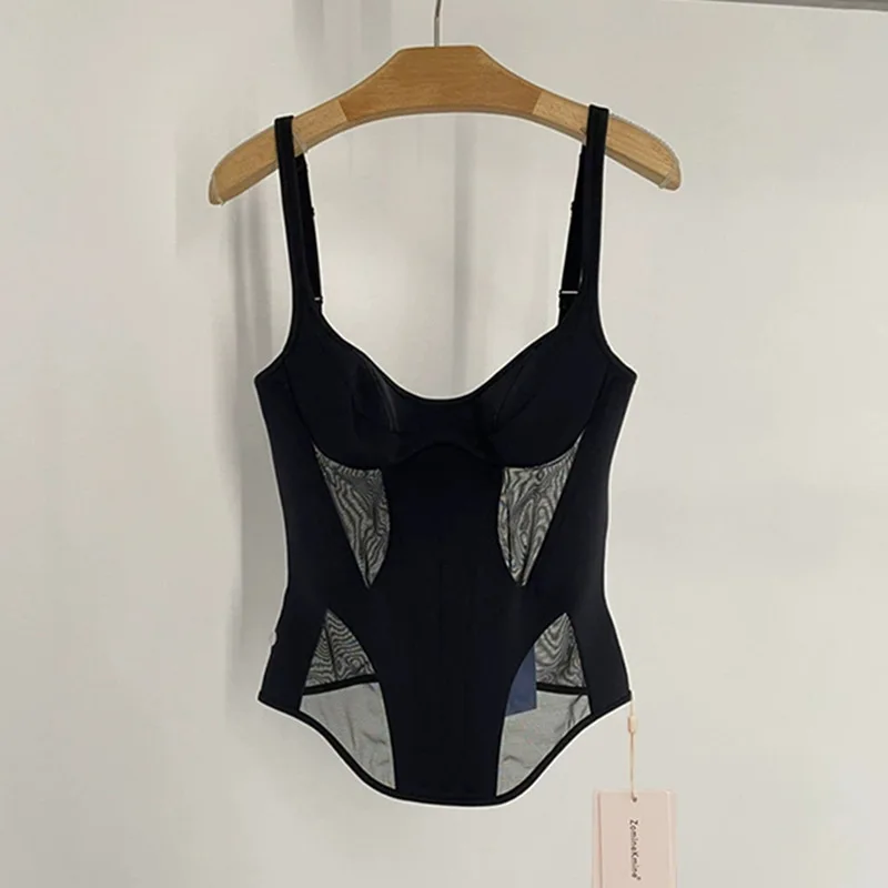 

Новый черный облегающий укороченный топ-корсет без бретелек и с открытой спиной для женщин, коллекция Весна/Лето 2026