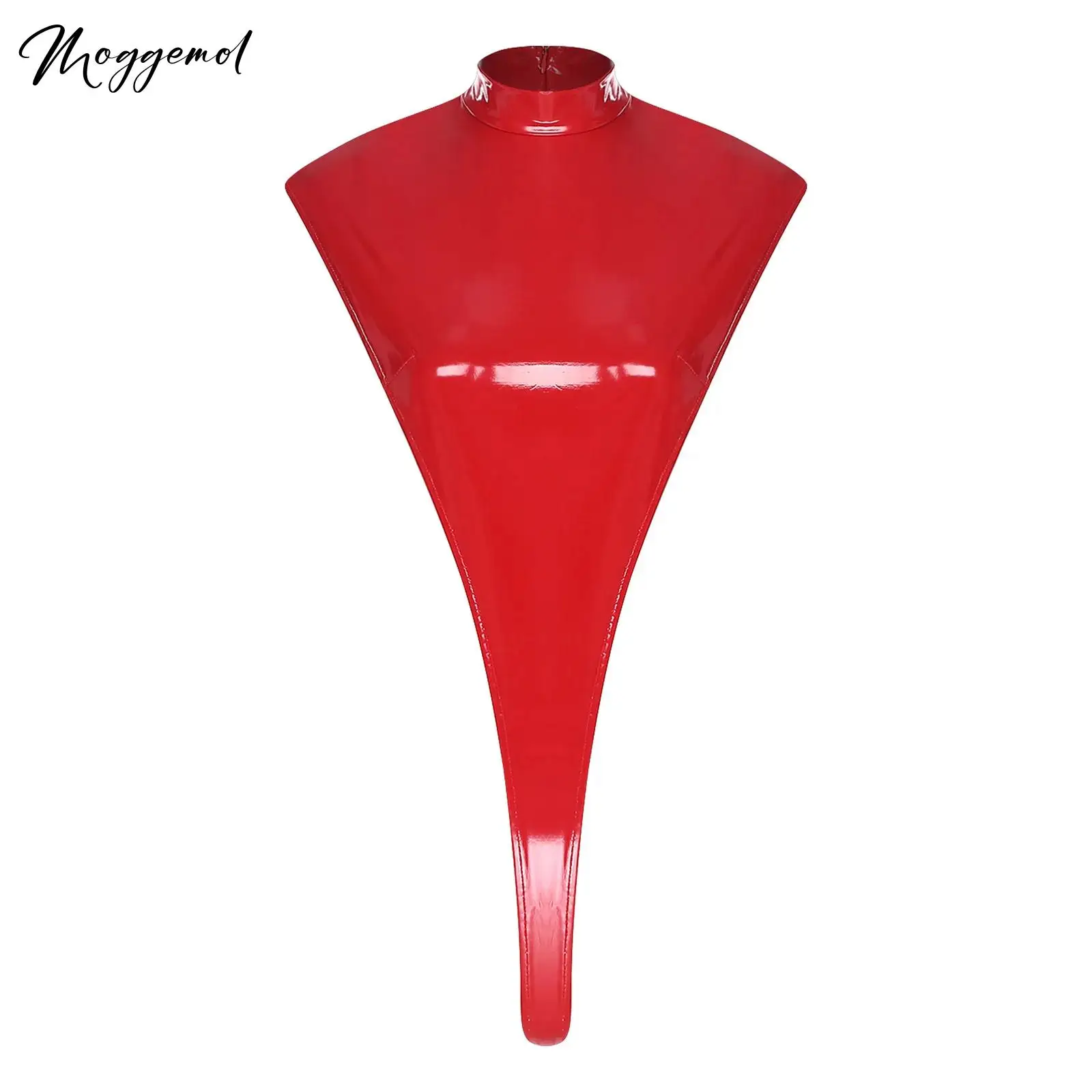 

Женское сексуальное женское белье, кожаное боди с воротником-стойкой без рукавов и высоким вырезом, цельный латексный трико, топы, комбинезон, ночная рубашка, клубная одежда