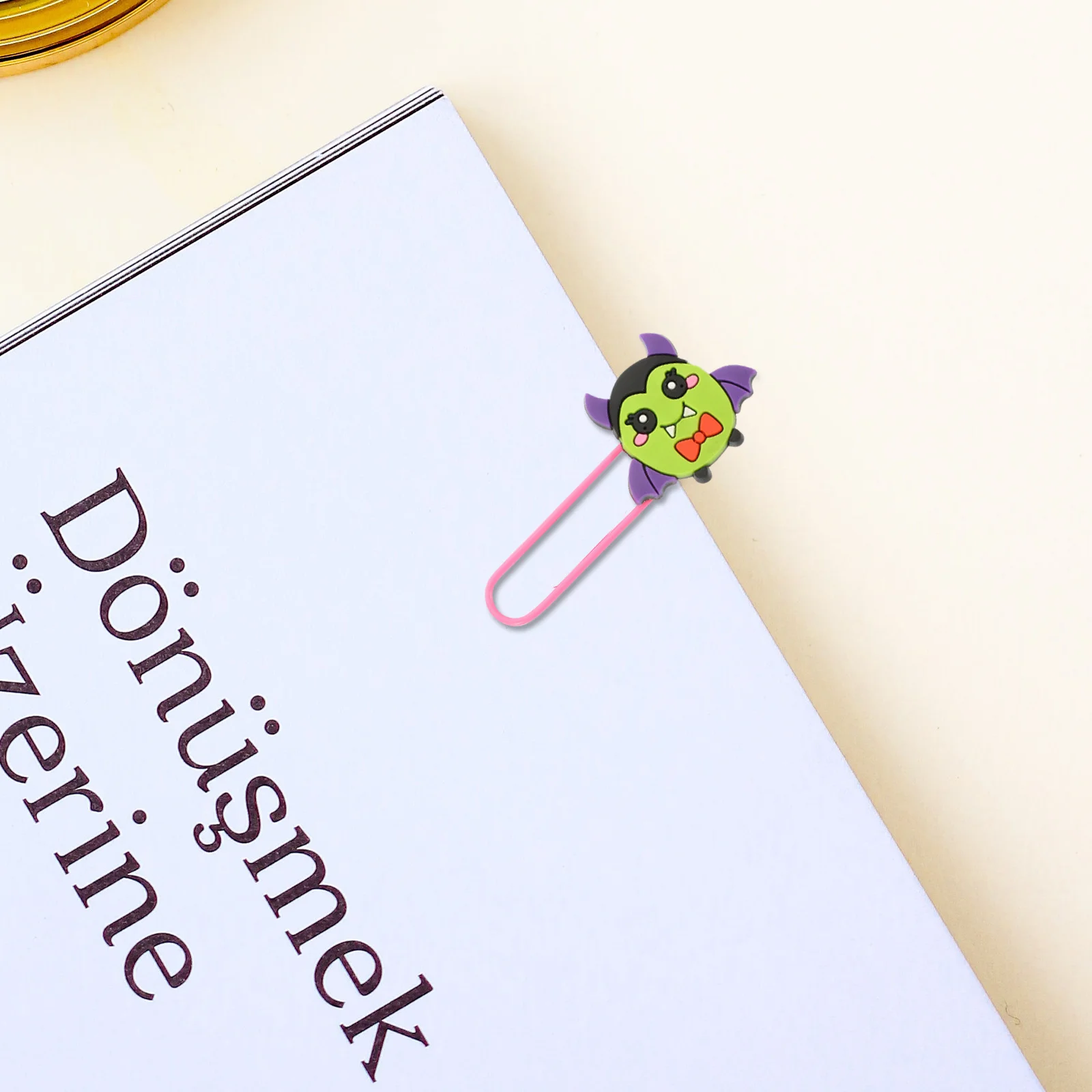 

20 Pcs Halloween Bookmarks Decor for Small Gift Decoration Pvc Soft Glue Tag Paper Office Holiday Clips