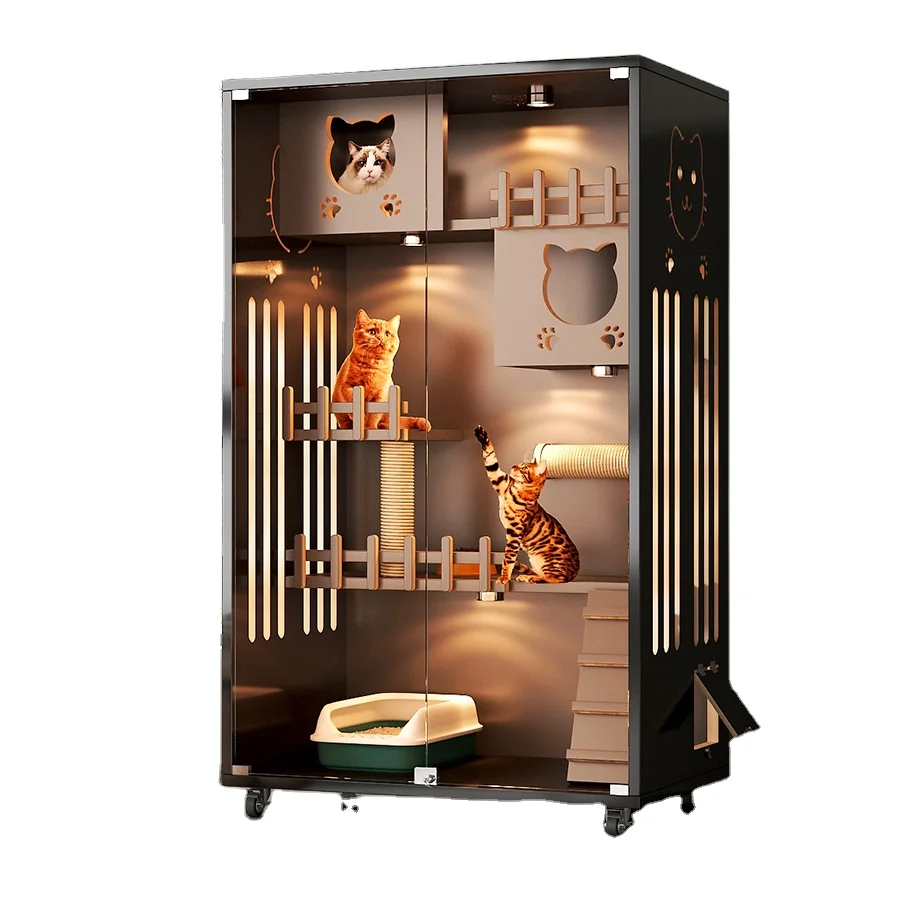 

Pet House Modern Hot Sale Cat Bed Little Wood Material Kitten House Villa Cat Luxury House