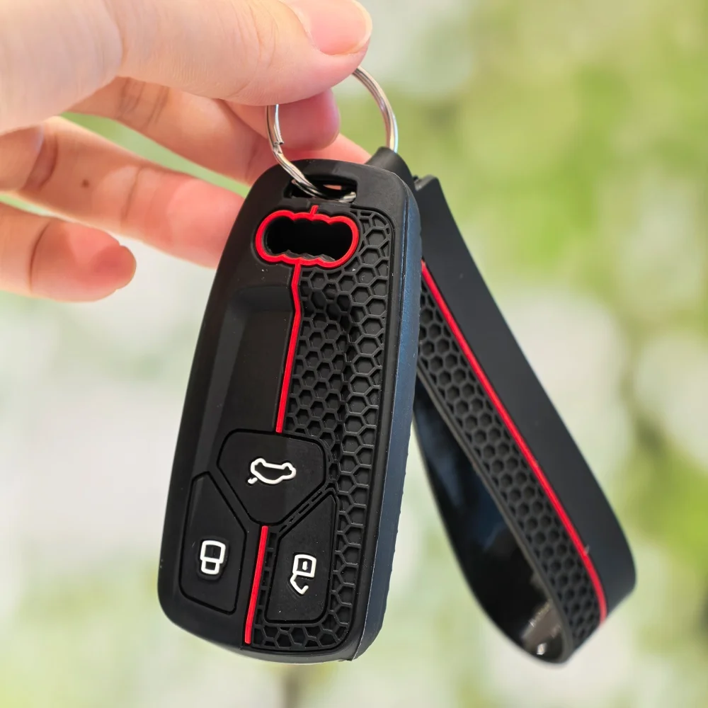 

Силиконовый чехол для дистанционного ключа автомобиля для Audi A4 A4L A5 Q5 Q7 TT TTS 8S B9 2016-2025, защитный чехол для автомобильного ключа, аксессуары