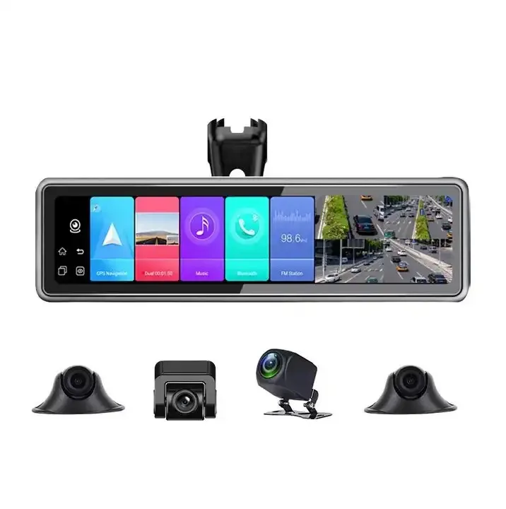 

4G 4 Channel Android 10.0 WiFi HD GPS Navigation 360 Degree Car Camera System Dash Cam With Touch Screen In Rearview Mirror
