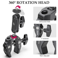 Ulanzi R094 Super Clamp Extend 1/4 3/8 Thread for Magic Arm LED Fill Light Microphone Universal Ball HeadClamp Max Load 1.5kg