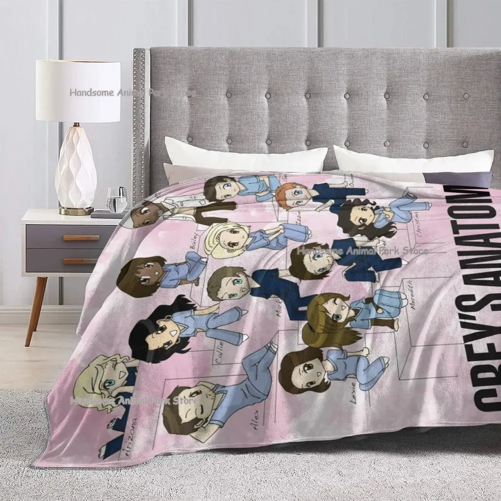 Grey‘s Anatomy Blanket Luxury Soft Cartoon Throw Blankets Warm Cozy Flannel Fleece Blanket for Bed Sofa Travel Camping Picnic