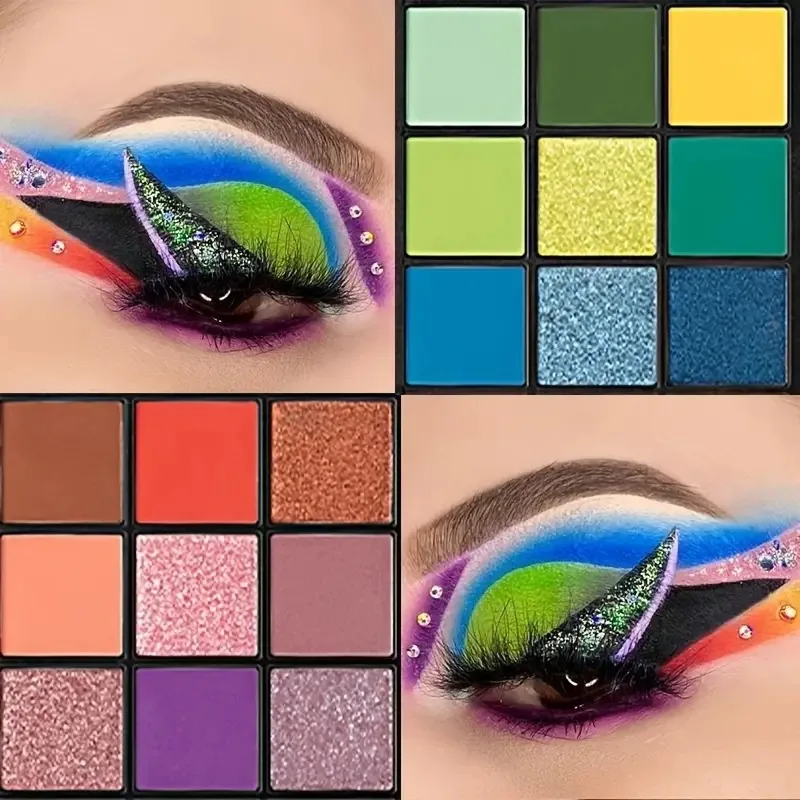 36-Farben-Lidschatten-Palette, mattschimmernde und hochglänzende Wirkung, gemischtes Farbsystem, wasserfestes und schweißfestes, bühnenfertiges Make-up