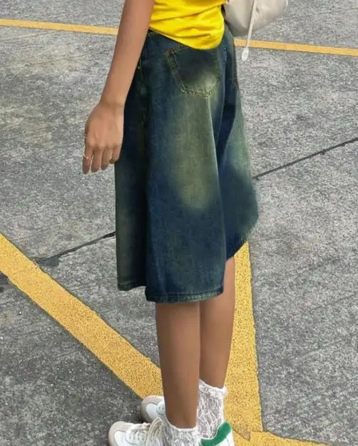 Vaqueros de mujer de nicho degradado Retro para primavera/verano 2025, nueva moda, pantalones de pierna ancha holgados de cintura media para mujer