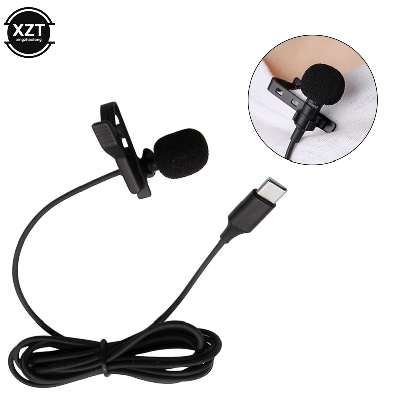 TYPE-C Mobile Phone Interview Microphone Recording Live Microphone K Song Lavalier Eating And Broadcasting Microphone MINI Micro