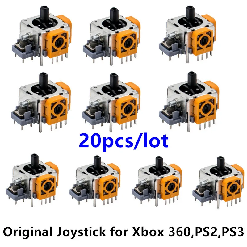 20pcs Original Replacement Alps F logo Analog Joystick 3D Thumb stick Axis Sensor Assembly Module Rocker For Xbox 360,PS3,PS2