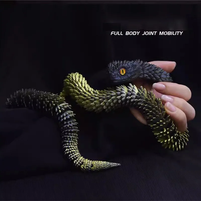 MOC 3D Printed Snake Animals Viper Toys Ornament Kids Gift