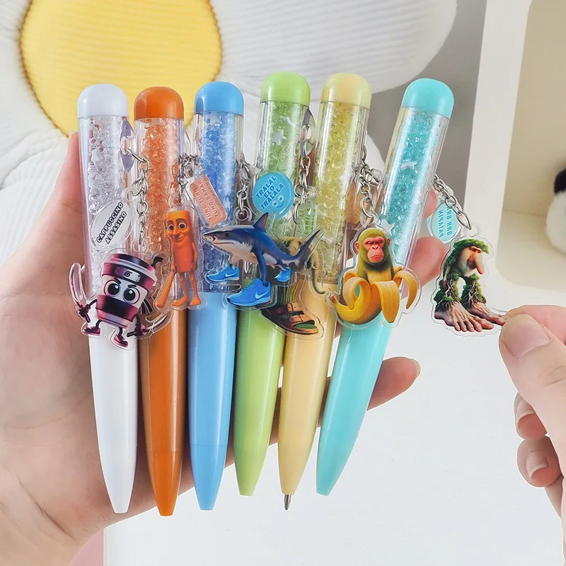 الإيطالية Brainrot Ai الحيوانات هلام مجموعة أقلام الكرتون تصميم 6/36 قطعة Tingtungsahur Tralalelotralala أنماط قلم تسجيل أسود هدية