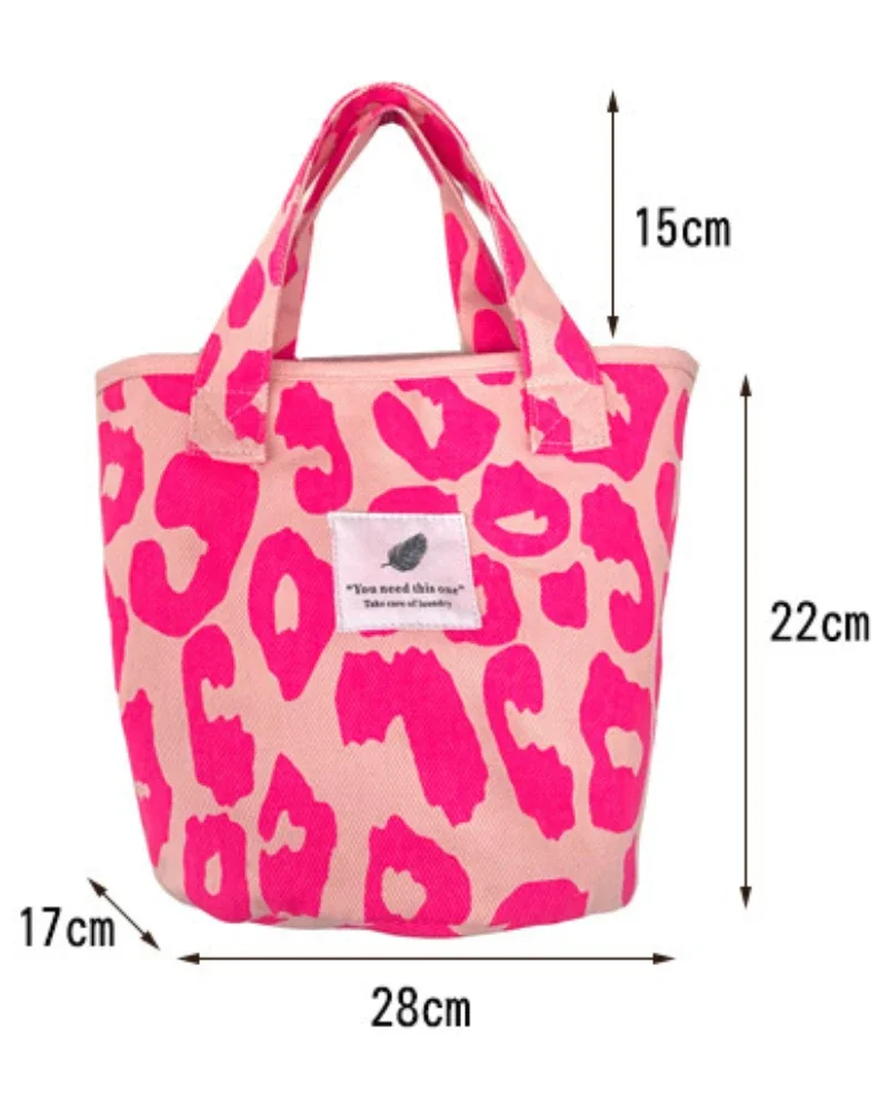 New Fashion Pink Leopard Print Women Handbag Large Capacity Single Shoulder Bag Portable Shopping Bag Student Book Bag Tote